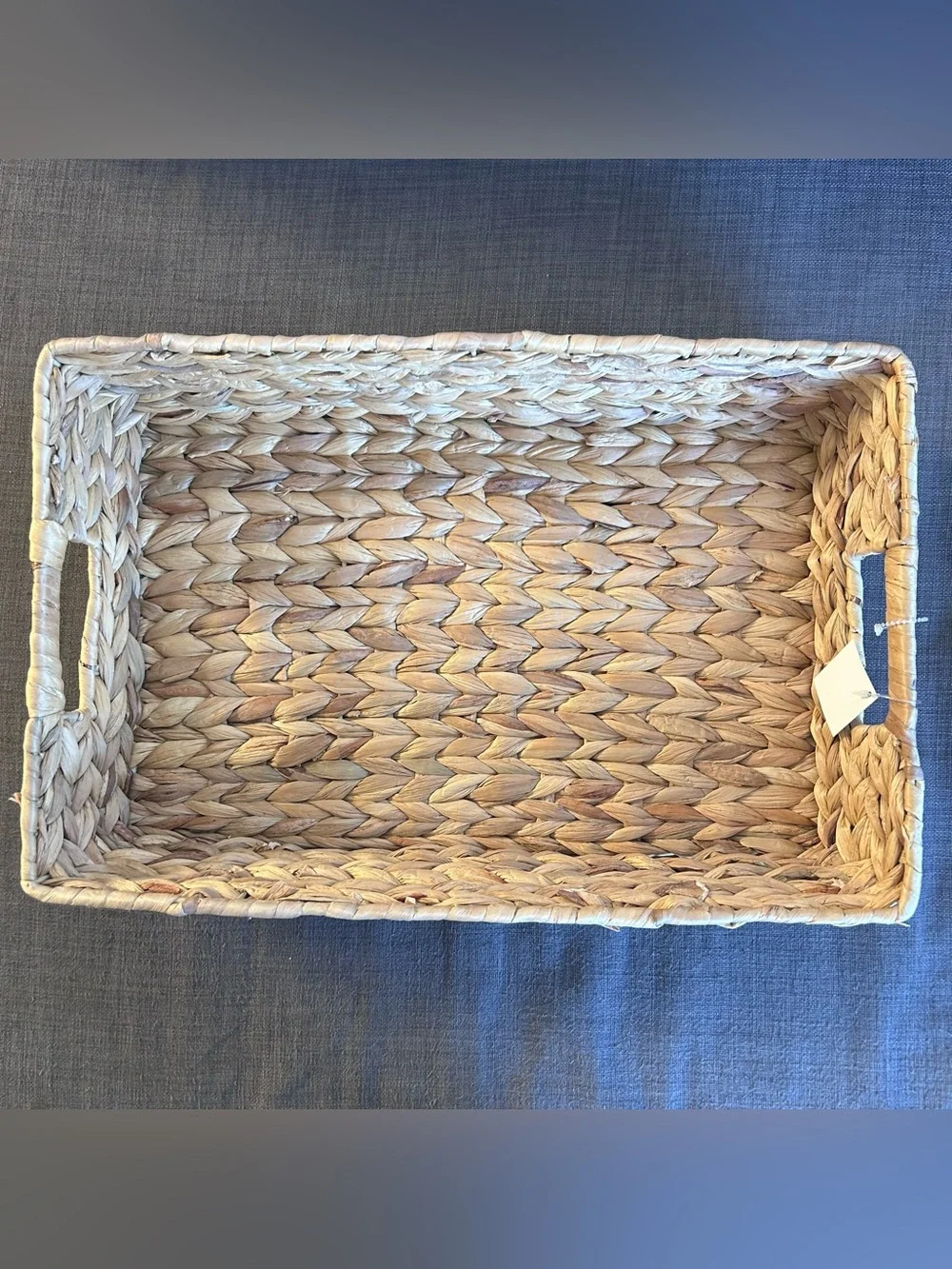 NTW HARRY & DAVID Sturdy Water Hyacinth Woven Storage Tray Basket #0701261